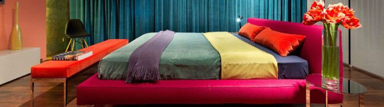 طراحی دکوراسیون اتاق خواب با رنگ های شاد