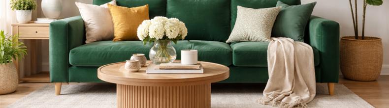 نحوه ست کردن دکوراسیون با مبل سبز