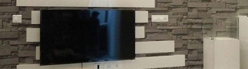 مدل سنگ آنتیک پشت تلویزیون دیوار منزل