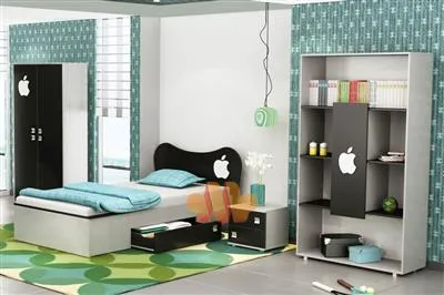 سرویس خواب نوجوان مشکی سفید اپل